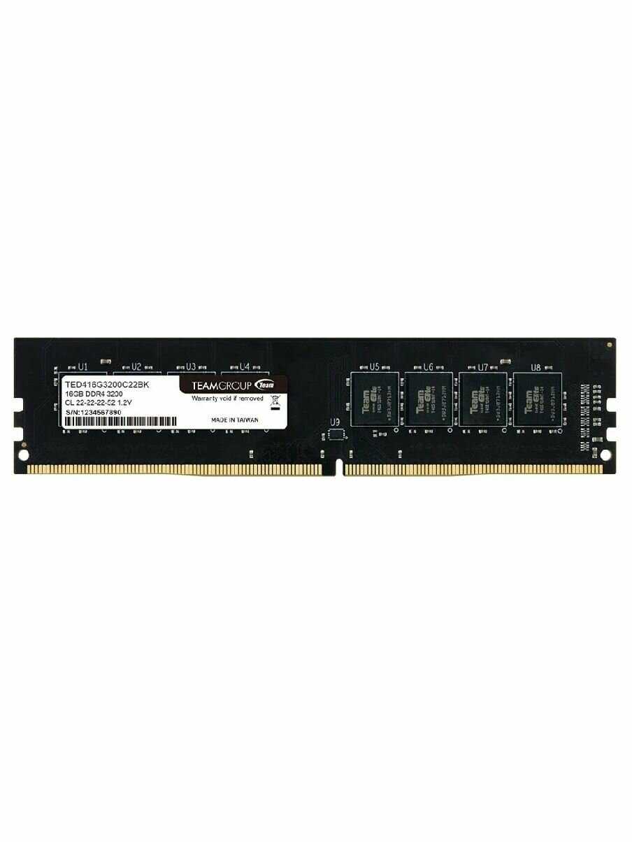 Оперативная память TEAM GROUP ELITE (TED416G3200C22BK) фотография 1