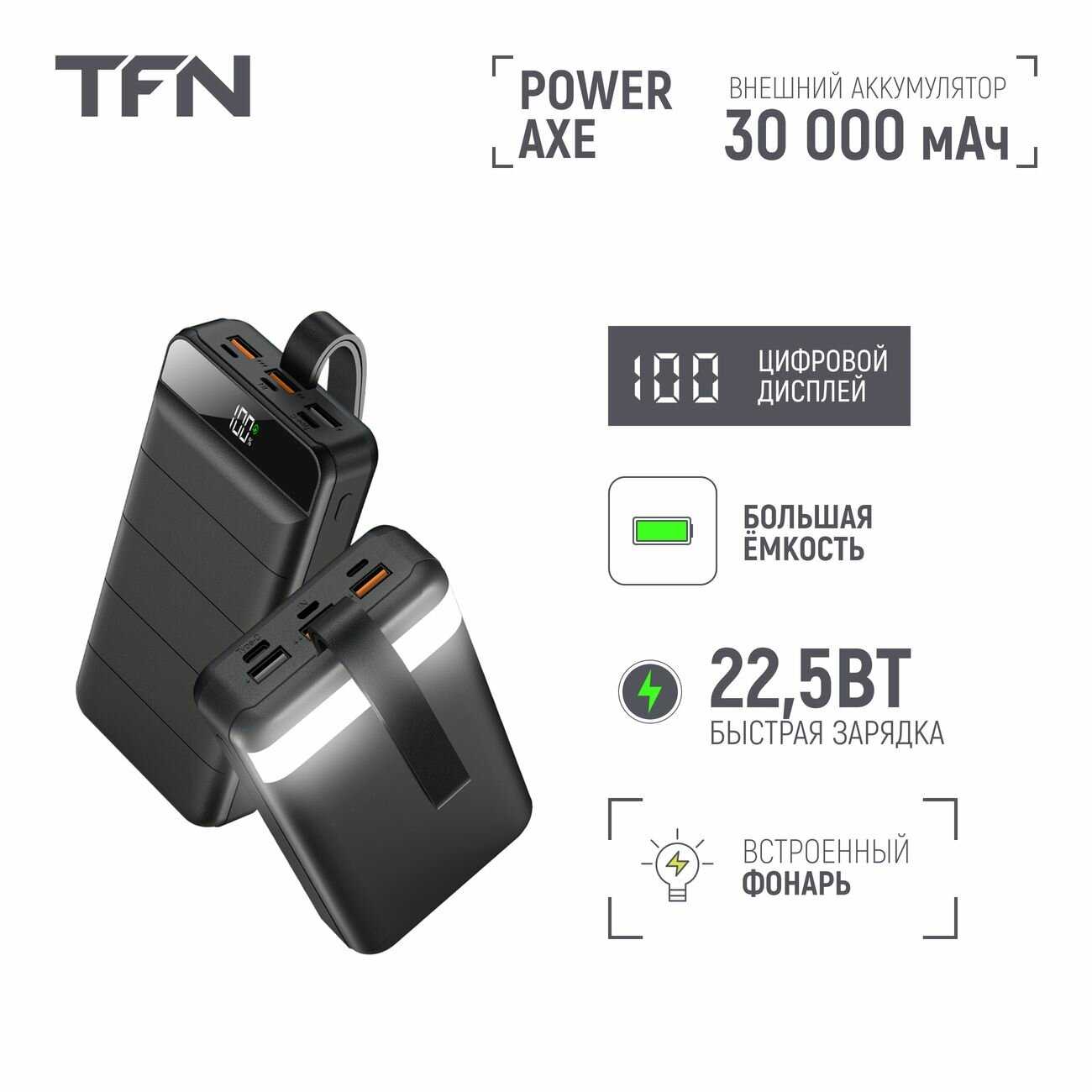 Внешний аккумулятор PowerAxe 30000mAh фотография 4