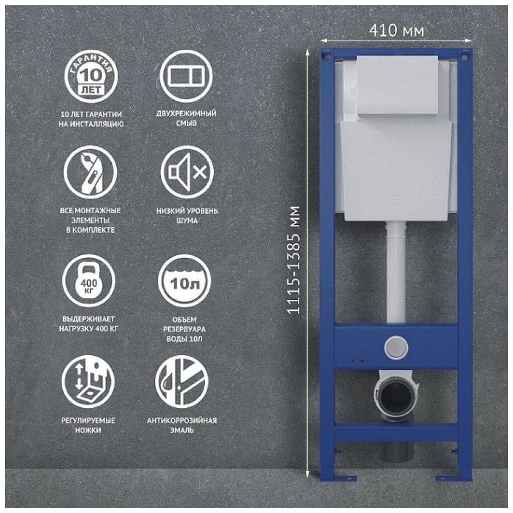 Унитаз с инсталляцией подвесной Azario Teramo AZ053ERMB с горизонтальным выпуском фотография 5