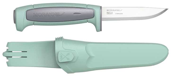 Нож Morakniv Basic 546 нержавеющая сталь, пласт. ручка (зеленая) серая. вставка
