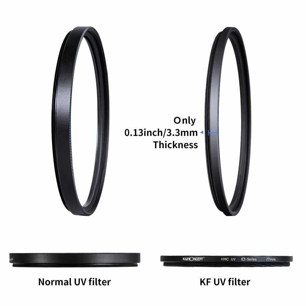 Ультрафиолетовый светофильтр K&F Concept Blue-Coated HMC UV (58 mm) фотография 3