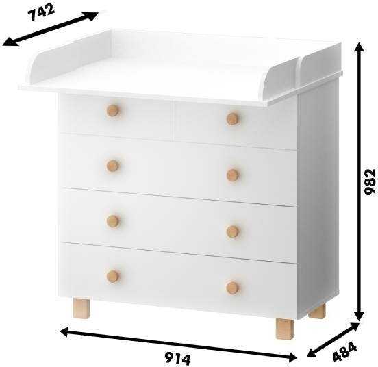 Комод детский пеленальный для новорожденных с откидной доской фотография 1