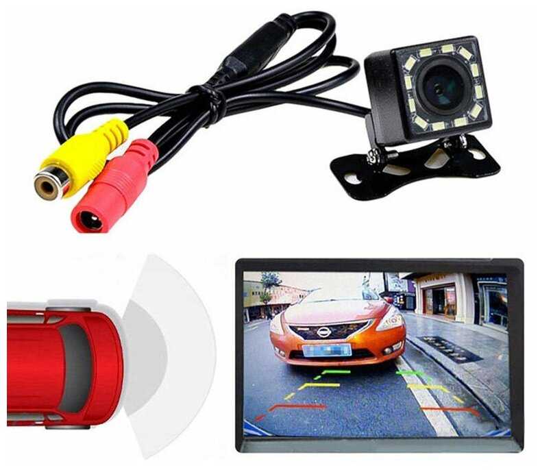 Автомобильная камера заднего вида MyLatso 12 светодиодов LED HD 720p с подсветкой и разметкой фотография 1