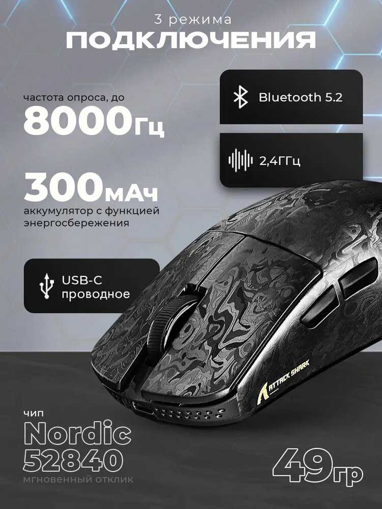 Мышь игровая Attack Shark R11 Ultra Forged [PAW3950 MAX, Wireless] фотография 2