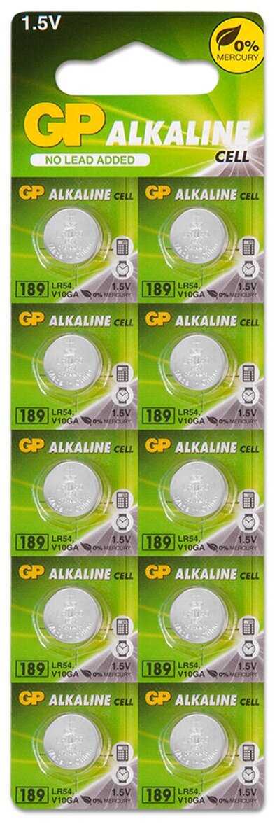 Батарейка AG10 (LR54, LR1130, 389) 1.5V GP Blister