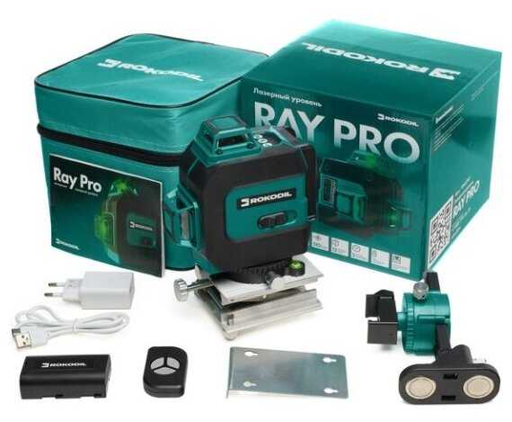 Лазерный уровень (лазерный нивелир) Rokodil Ray Pro 3D, зеленый луч, 12 линий на 360 градусов фотография 13