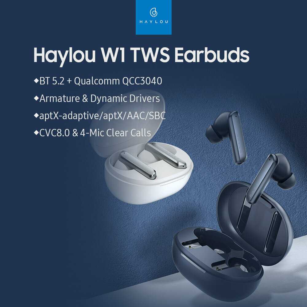 Наушники Haylou W1 Knowles T60 TWS BT5.2 со сбалансированной арматурой фотография 1