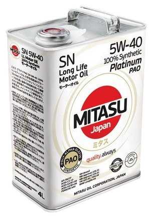 Синтетическое моторное масло Mitasu MJ-112 Platinum PAO SN 5W-40 фотография 1