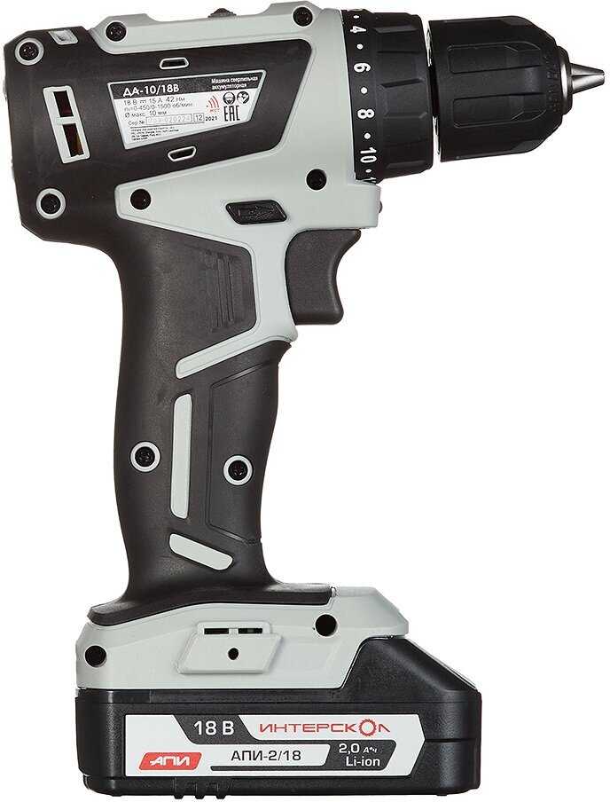 Аккумуляторная дрель-шуруповерт Интерскол ДА-10/18В [709.2.2.70]