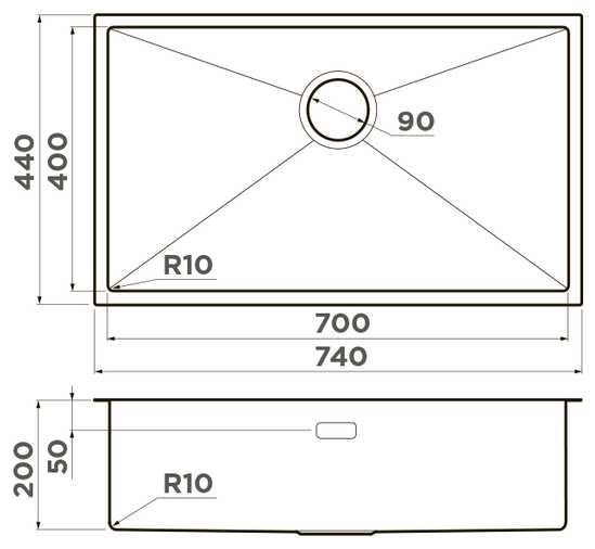 Кухонная мойка OMOIKIRI Taki 74-U/IF-LG нерж. сталь/светлое золото фотография 8