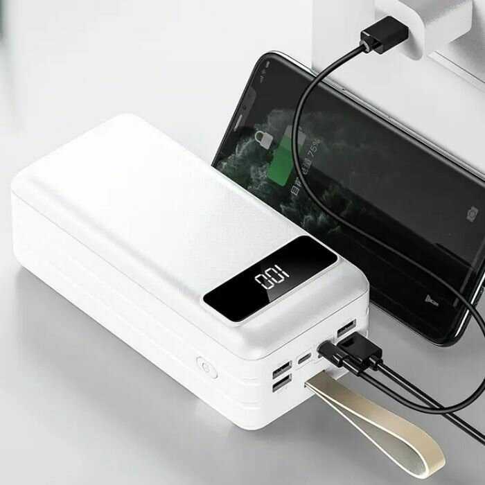 Внешний аккумулятор 20000 mAh с разъемами USB, Type-C и micro фотография 2