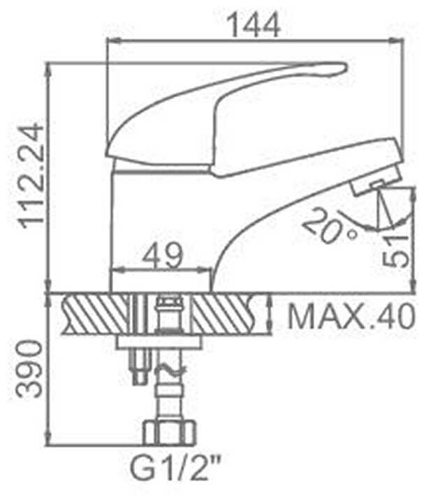 Смеситель LEDEME L1029-B для умывальника фотография 1