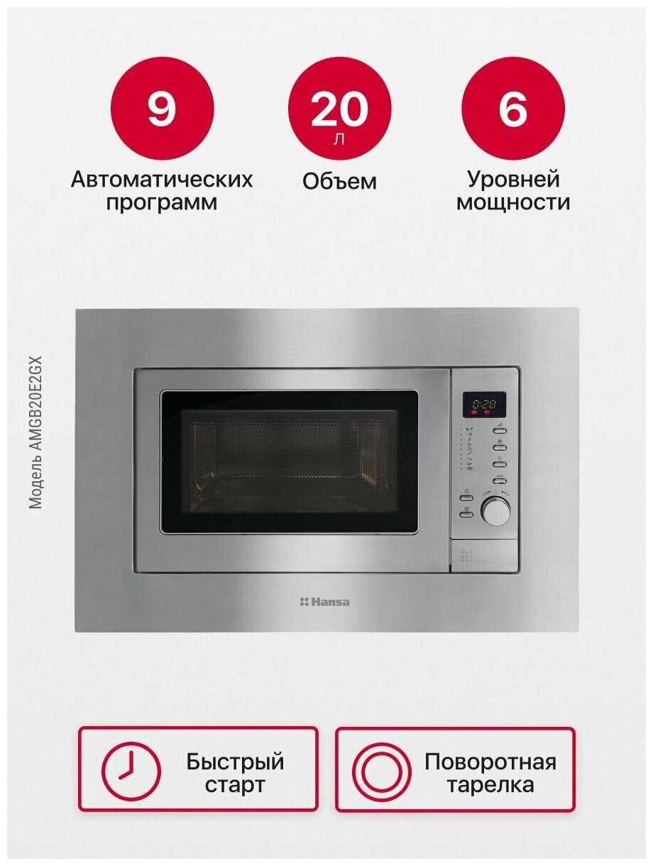 Встраиваемая микроволновая печь Hansa AMGB20E2GX