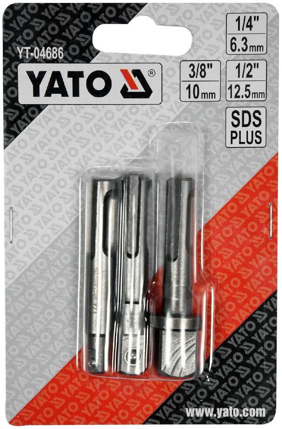 Набор адаптеров YATO Набор адаптеров SDS-PLUS/торцевых головок (YT-04686) фотография 1