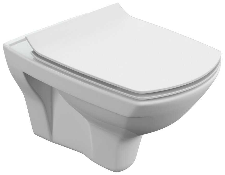 Чаша унитаза подвесная Cersanit Carina Clean On (MZ-CARINA-XL-COn-S-DL-E) микролифт с горизонтальным выпуском фотография 7