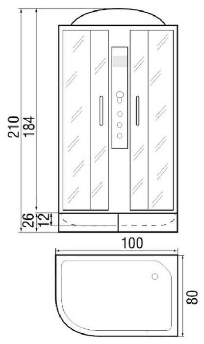 Душевая кабина River Nara 100/80/24 L средний поддон 100см*80см фотография 6