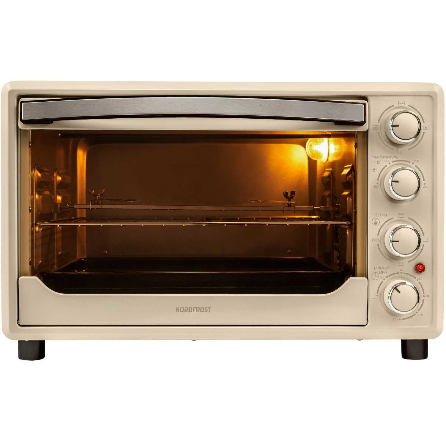 Мини-печь NORDFROST RC 350 W, электрическая настольная духовка, 1600 Вт, 35л, конвекция, гриль, таймер до 120 минут, 3 режима нагрева фотография 4