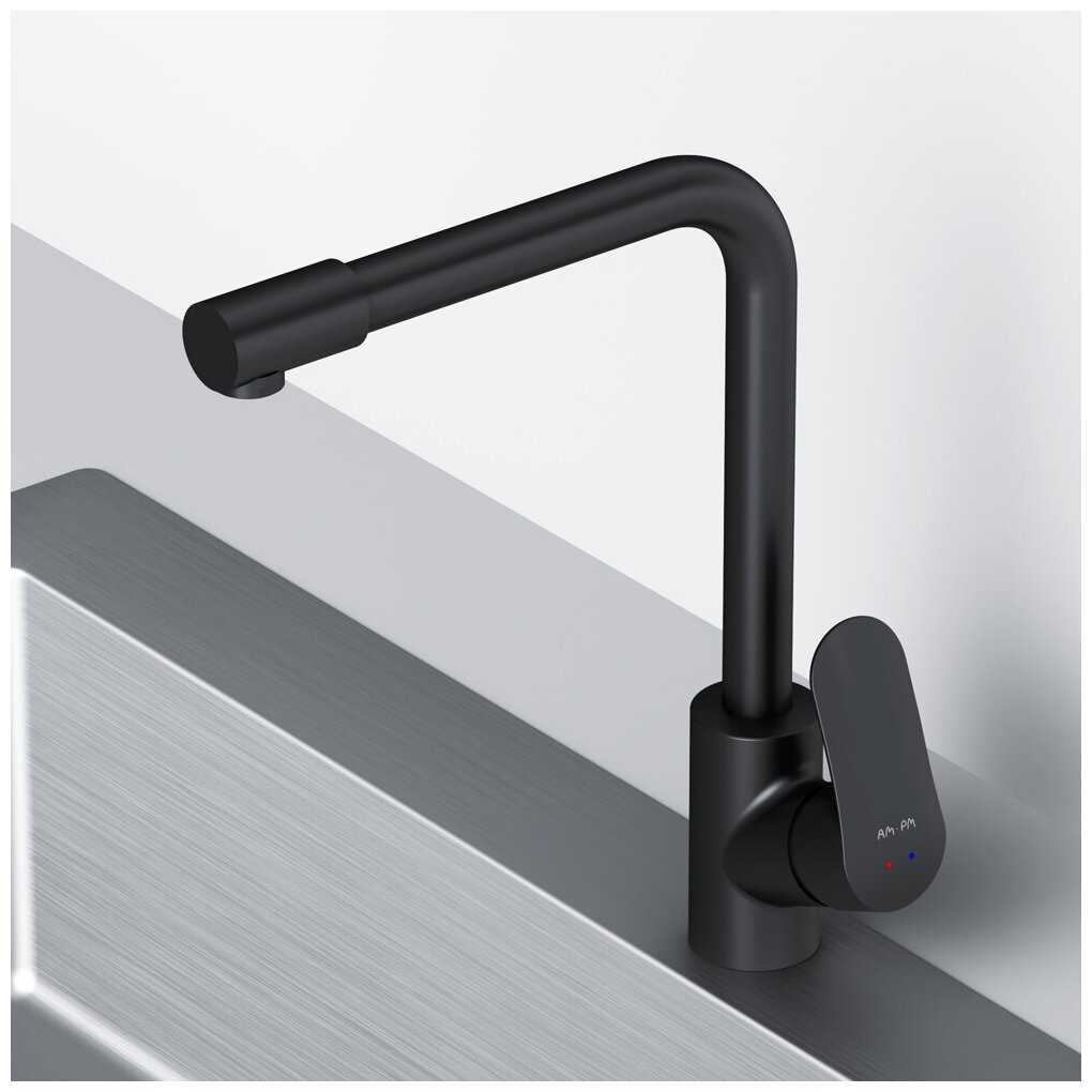 Смеситель для кухни (мойки) с фильтром для питьевой воды Dorff Prime New F9505722 черный, L-излив, Германия фотография 2