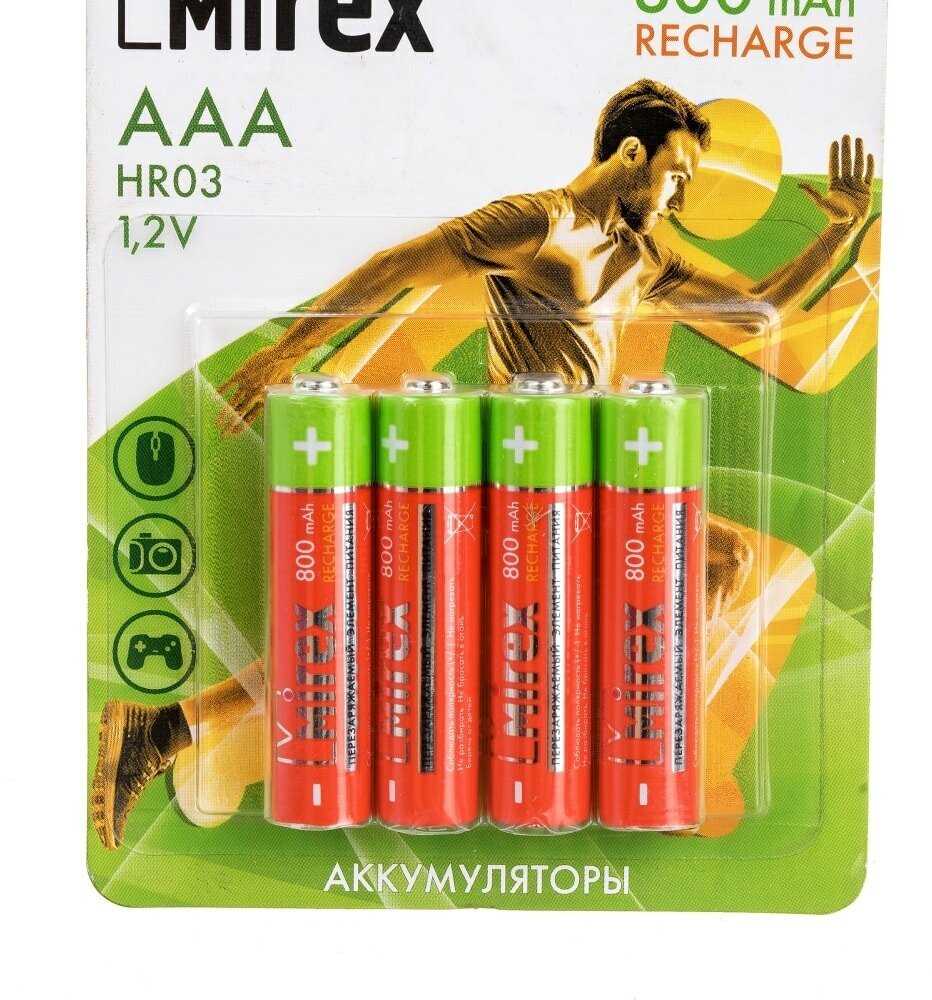 Аккумулятор Mirex HR03 (800мА/ч) фотография 7
