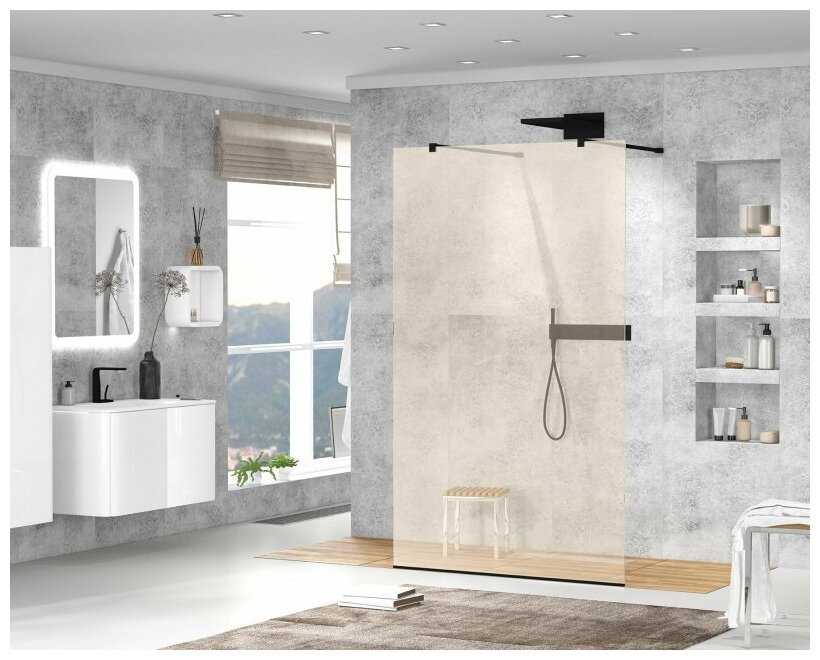 Душевая перегородка Cezares Liberta 80х195 L-2-80-BR-NERO фотография 1