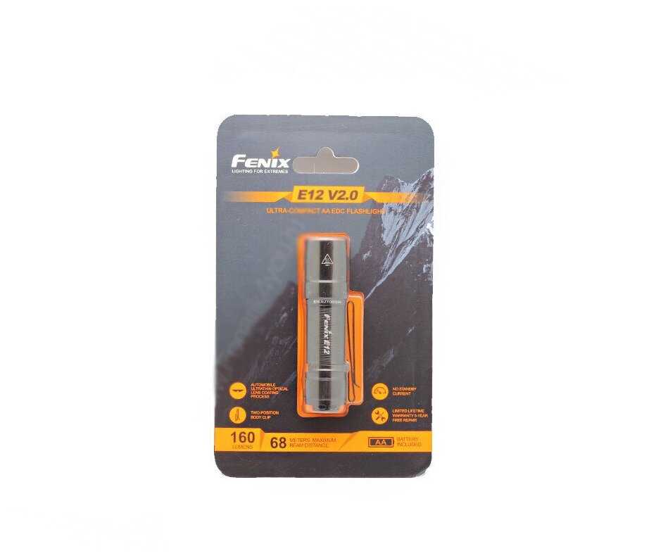 Фонарь светодиодный Fenix E12 V2.0, 1 x AA, диод MATCH CA18, 68 метров, 160 люмен фотография 4