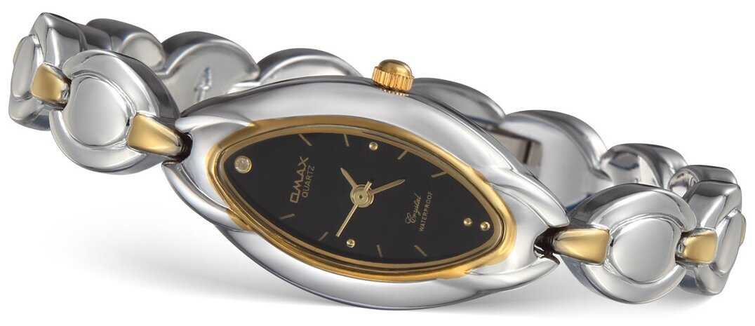 Наручные часы на браслете Omax JJL118 GS 02 комбинированный цвет золото с серебром темный циферблат фотография 1