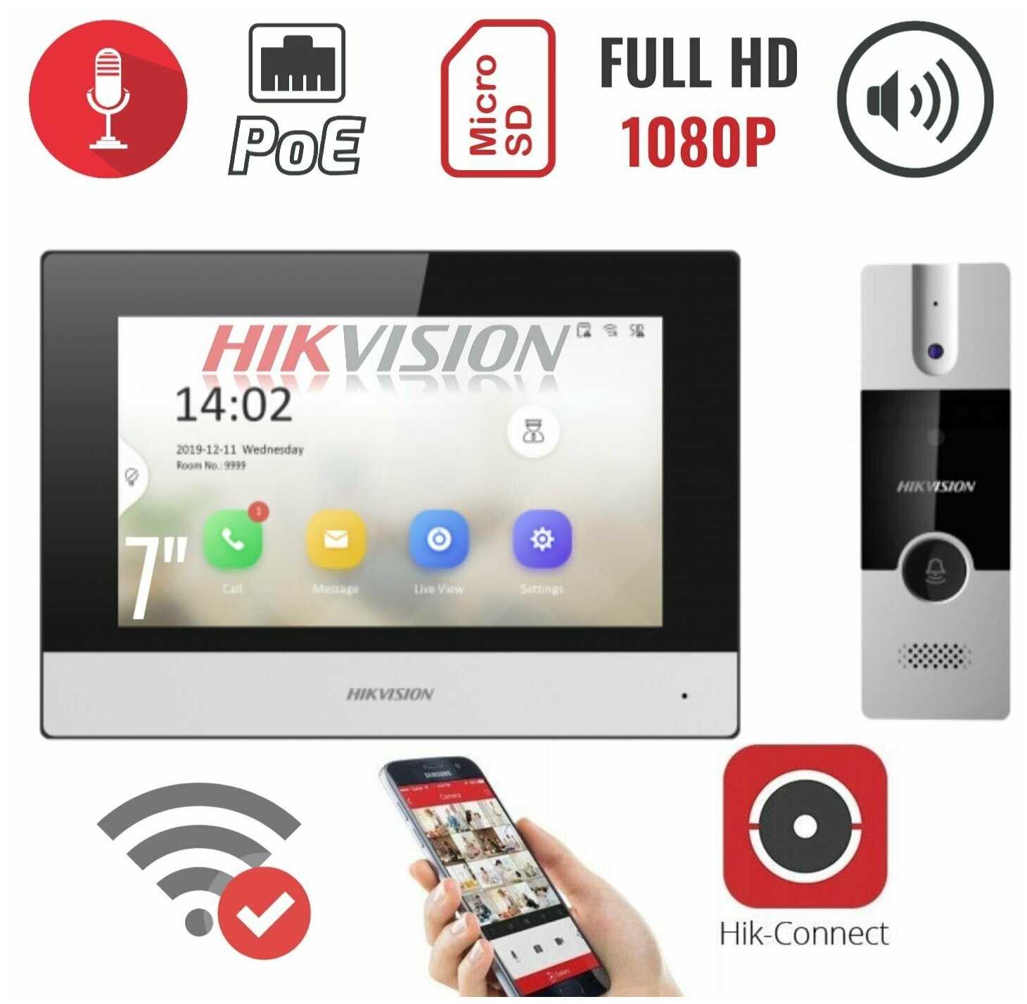 Комплект домофона HIKVISION DS-KIS302-P фотография 1