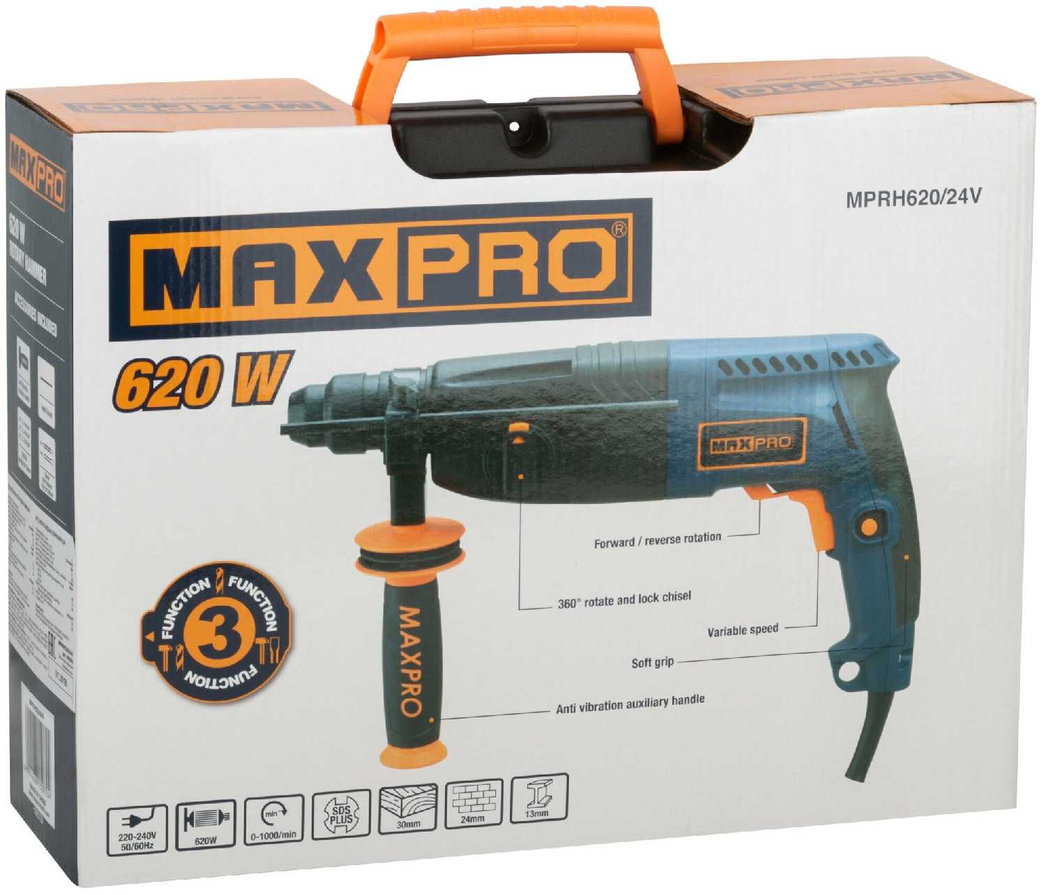 Перфоратор Max-Pro MPRH620/24V, 620 Вт фотография 3