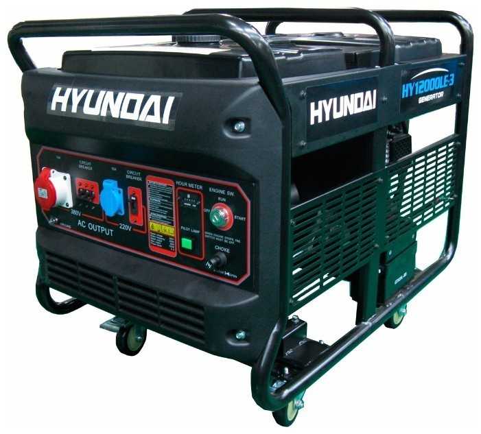 Бензиновый генератор Hyundai HY12000LE-3, (10000 Вт)