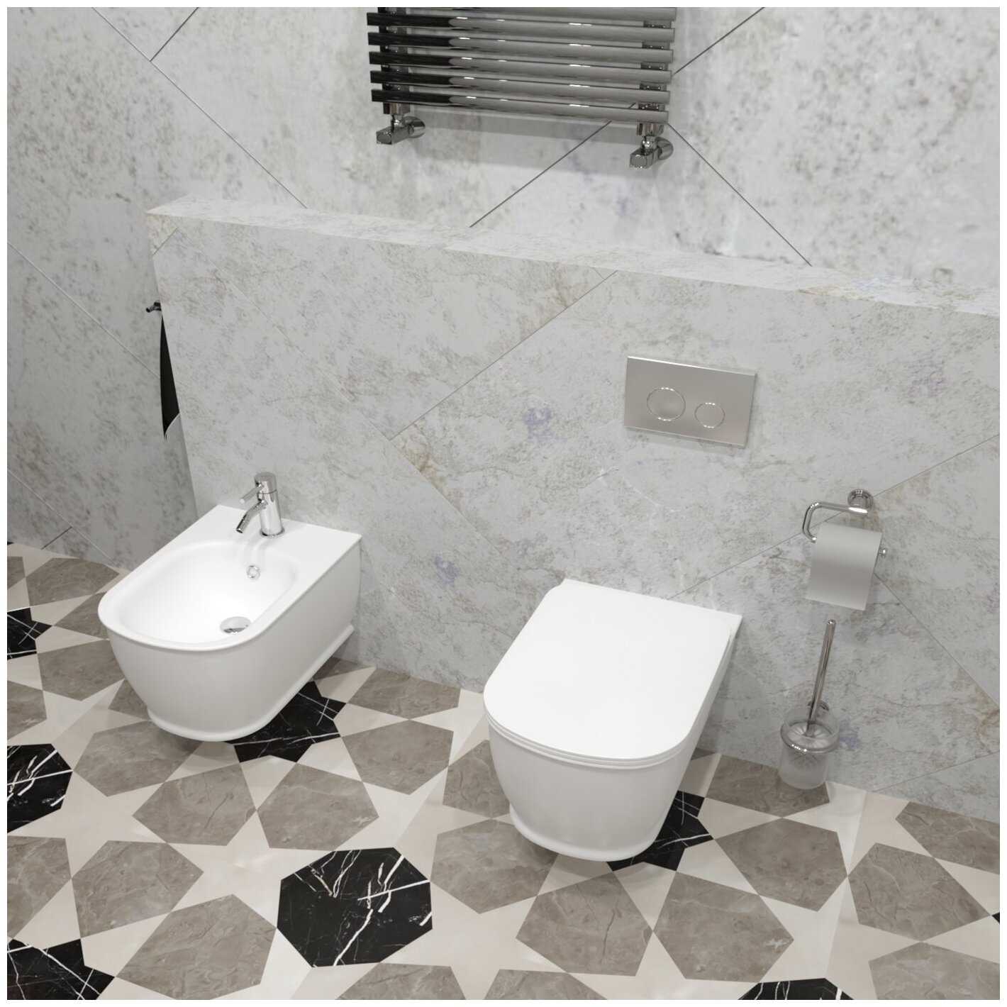 Комплект инсталляции для подвесного унитаза 5 в 1 Lavinia Boho Relfix 38010020 (round) фотография 5