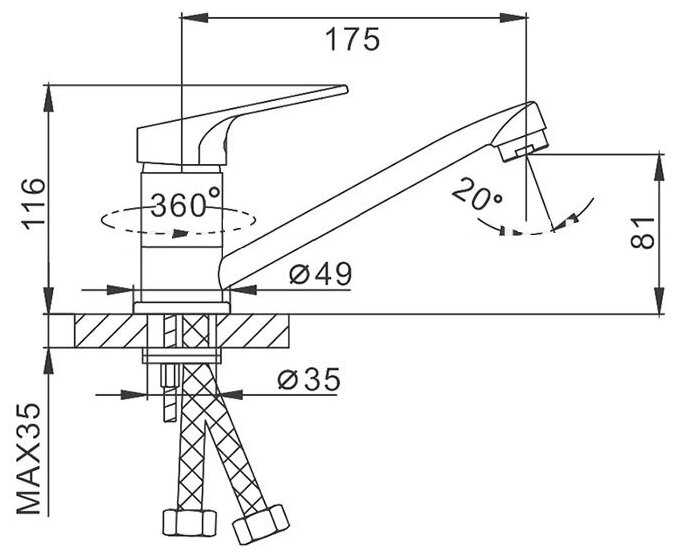 Смеситель для кухни Frap F4513-1 матовый фотография 1