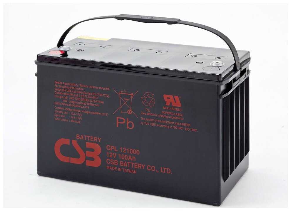 Аккумуляторная батарея CSB GPL 121000 (12В 100 А·ч) фотография 4