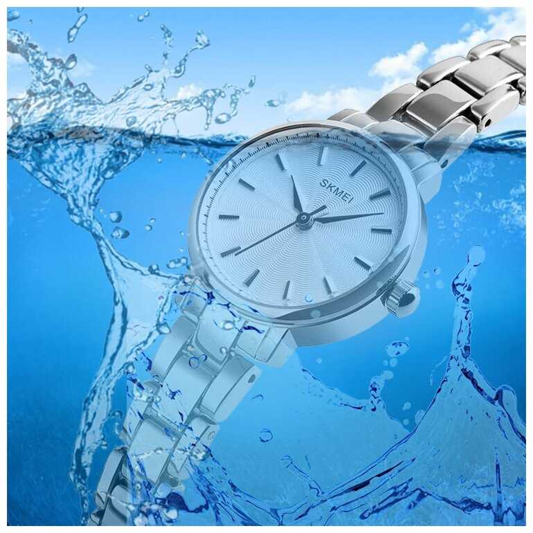Часы наручные женские, кварцевые, серебристый, металлический браслет Skmei 1410silver фотография 7