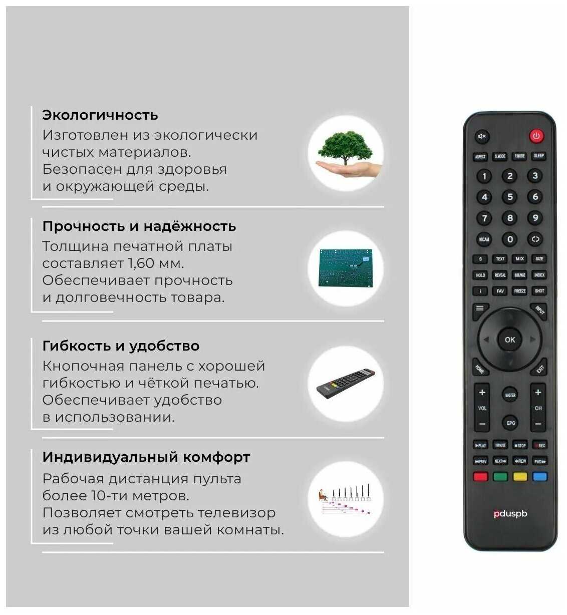 Пульт PDUSPB KT1157-HG для Telefunken / JVC / Kivi / National фотография 1