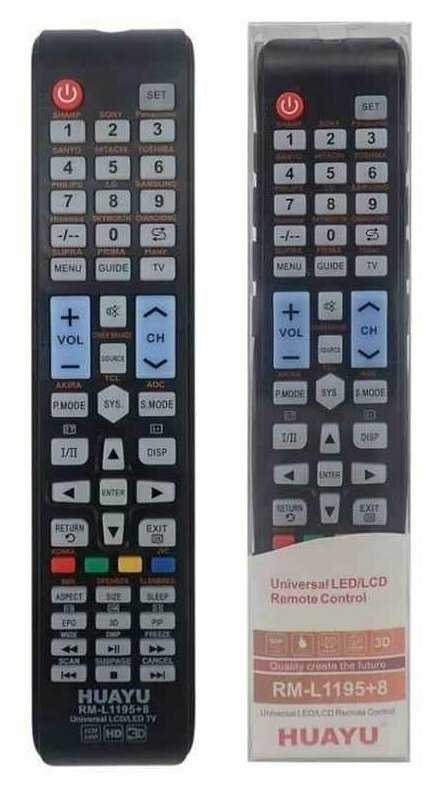 Универсальный пульт RM-L1195+8 (черный) для ТВ SHARP, SONY, Panasoniс фотография 1