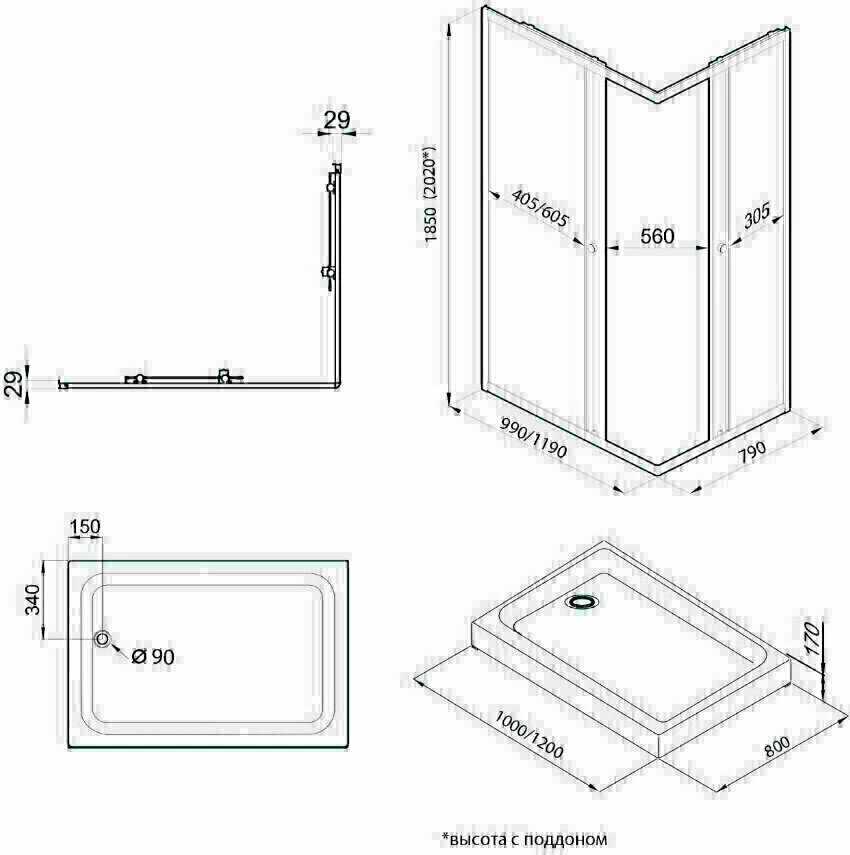 Душевой уголок Triton Вента-Хром (Щ0000057860) фотография 21