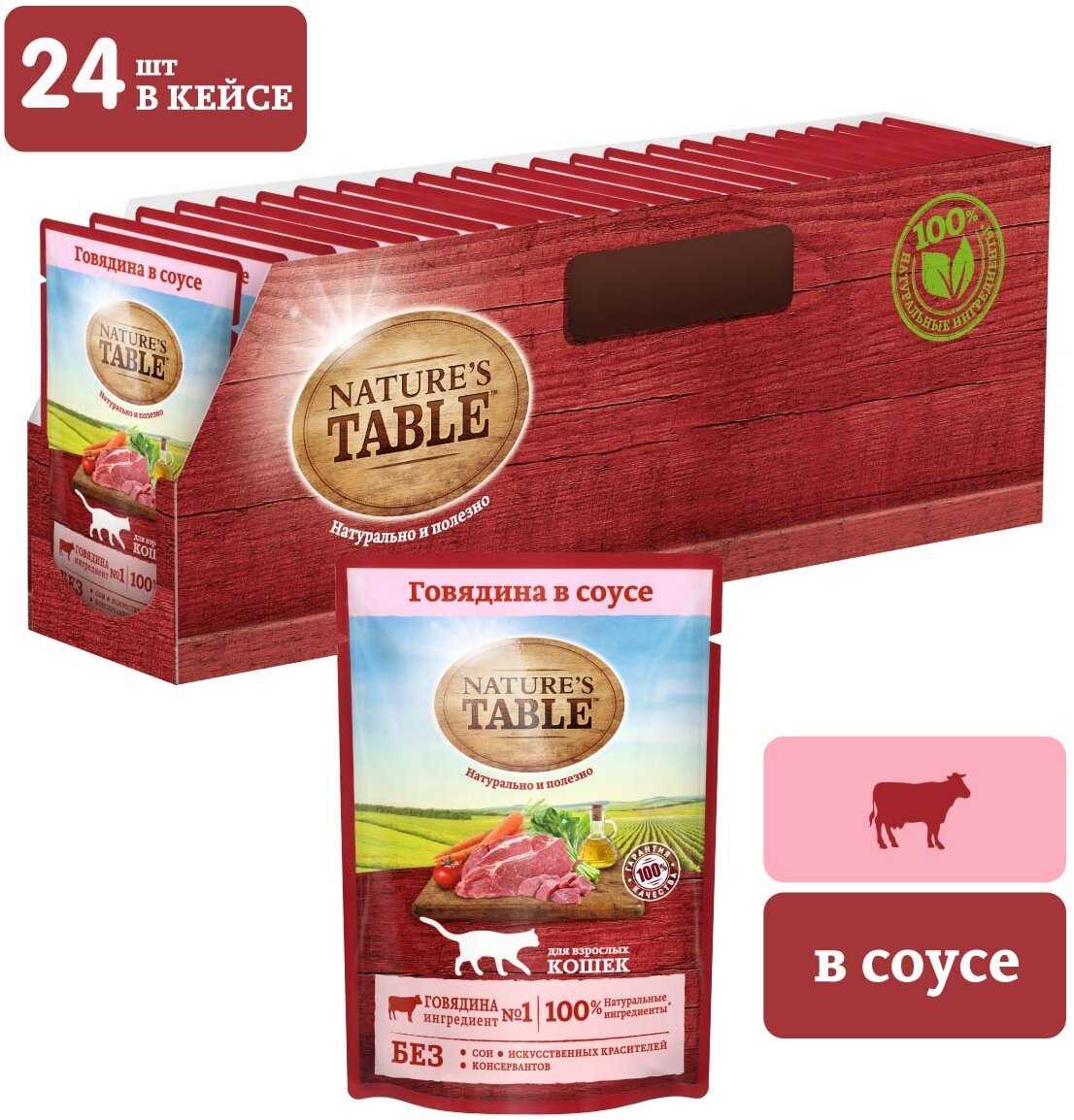 Корм для кошек Nature's Table с говядиной