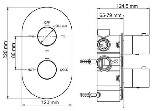 Верхний душ WasserKRAFT А174868 Thermo, хромоникелевое фотография 5