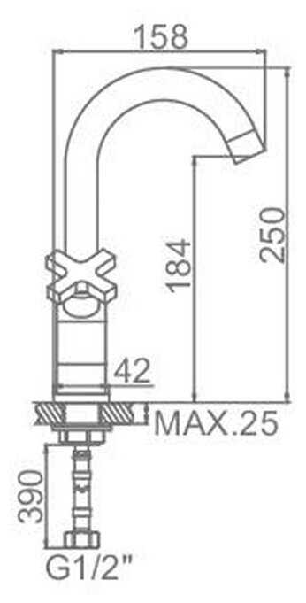 Смеситель LEDEME L1084-2 для умывальника фотография 1