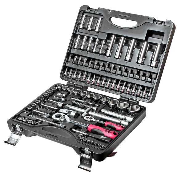 Набор бит и торцевых головок JTC AUTO TOOLS H096B, 96 предм. фотография 1