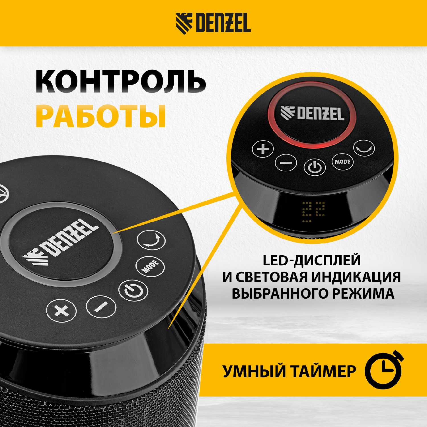 Тепловентилятор Denzel Звуковая колонка Bluetooth DTFC-2000X фотография 1