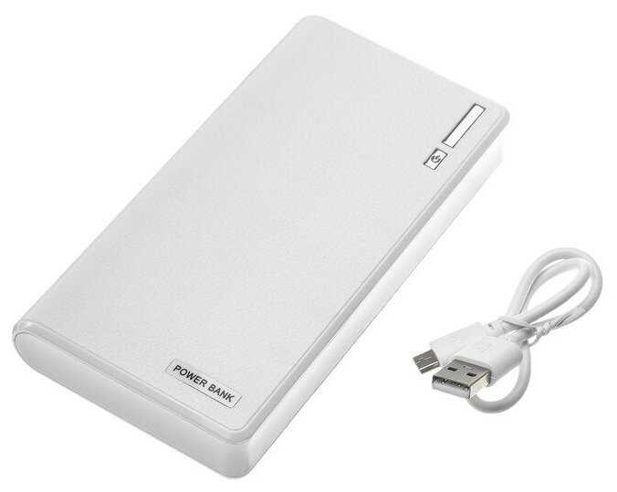 Внешний аккумулятор LuazON PB-01, 7200 мАч, 2 USB, 1/2.1 А, фонарик, белый фотография 17