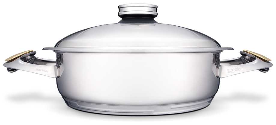 Сотейник Zepter 3 л, D24 см, высота 6,8 см, нержавеющая сталь, (URA-технология), Цептер фотография 1