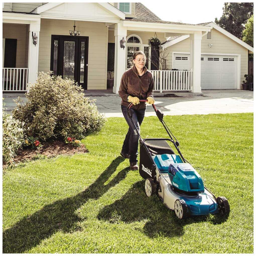 Аккумуляторная газонокосилка Makita DLM460PT2, 5 А·ч, с АКБ, 46 см фотография 3