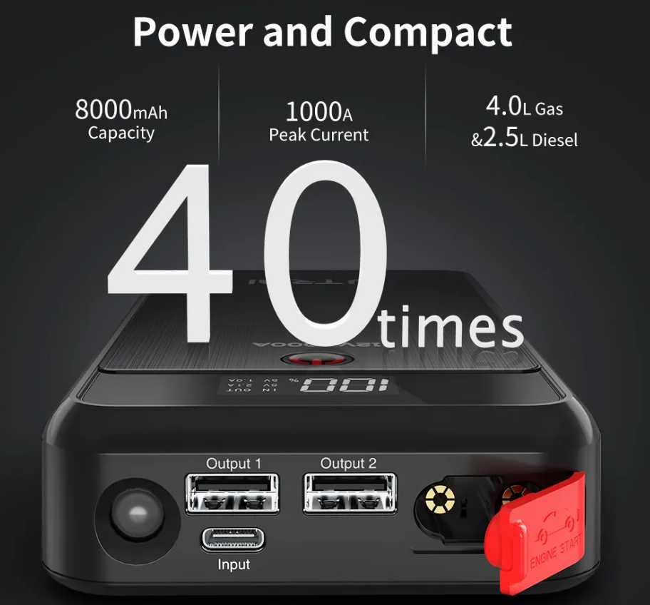 Пусковое портативное устройство Utrai (10000mAh 1500A) фотография 17