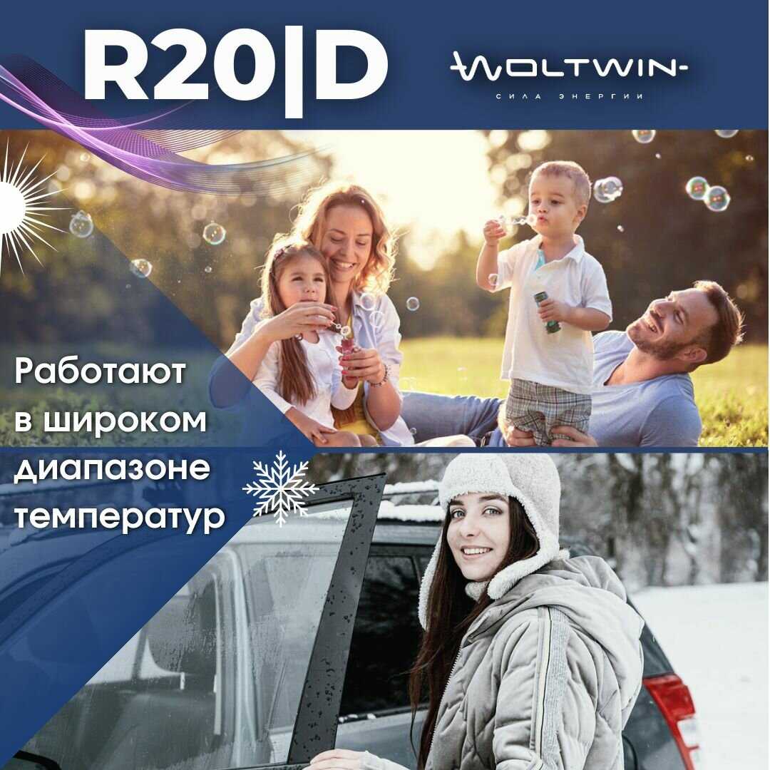 Батарейка солевая Woltwin carbon zinc R14 (R14) фотография 9