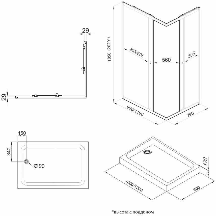 Душевой уголок Triton Вента-Хром (Щ0000057860) фотография 7