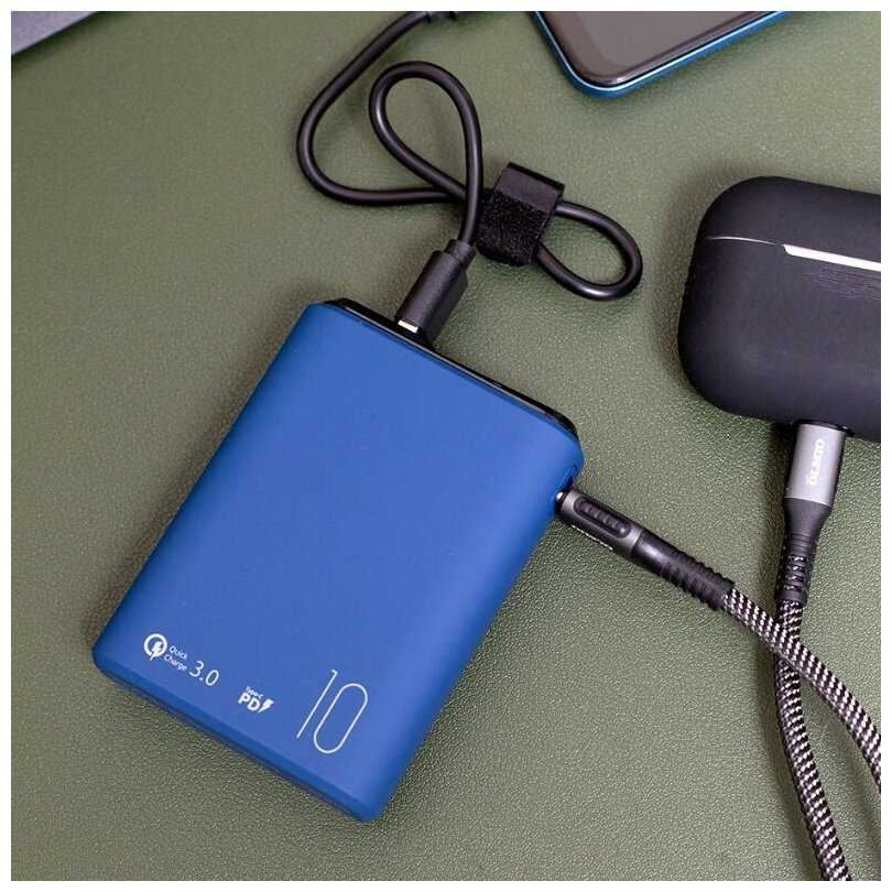 Внешний аккумулятор Olmio QS-10 20W 10000 mAh темно-синий фотография 2