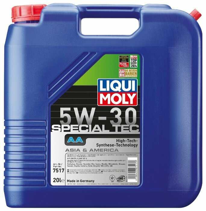 HC-синтетическое моторное масло LIQUI MOLY Special Tec AA 5W-30 фотография 6