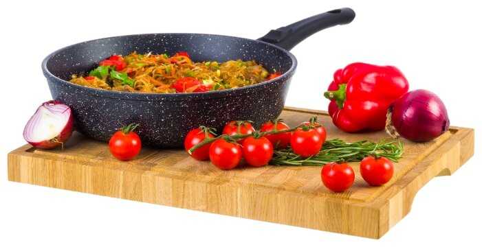 Сковорода 26 см Elan Gallery Гармония вкуса Черный мрамор, без крышки, со съемной ручкой фотография 11